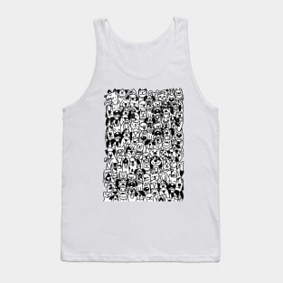 Cute dogs. Doodle style ,Different type of vector cartoon dog faces for design. Tank Top